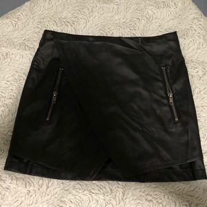 Pleather Skirt with Zipper Pockets